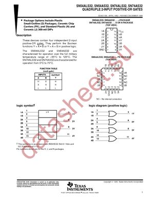 SN74ALS32N datasheet  